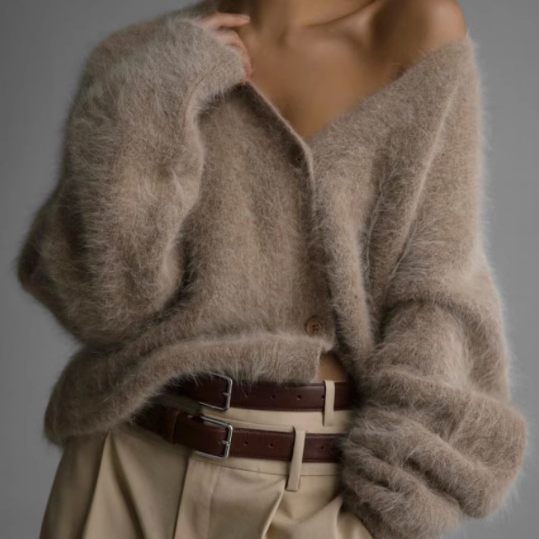 Kishai | Women’s V-Neck Loose Knitted Cardigan Sweater for Everyday Wear