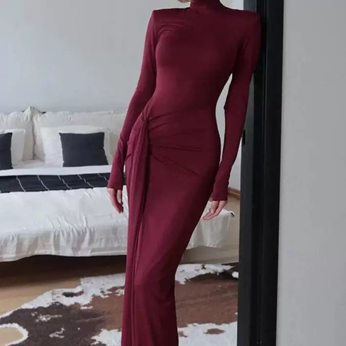 Kishai | Women’s High-Slit Strappy Maxi Dress with Slim-Fit Hip-Covering Design