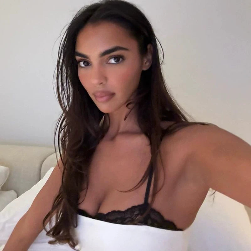 Kishai | Women’s Black Lace Splice Mini Dress with Slim Waist and Hip-Hugging Silhouette