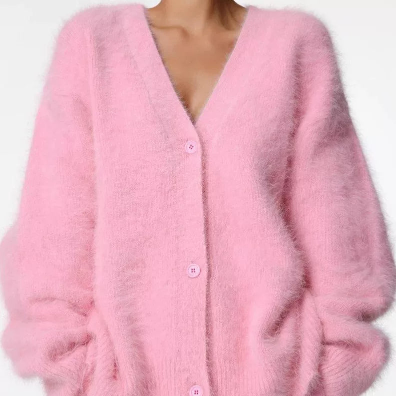 Kishai | Women’s V-Neck Loose Knitted Cardigan Sweater for Everyday Wear