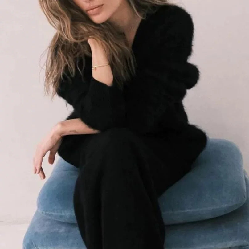 Kishai | Women’s V-Neck Loose Knitted Cardigan Sweater for Everyday Wear