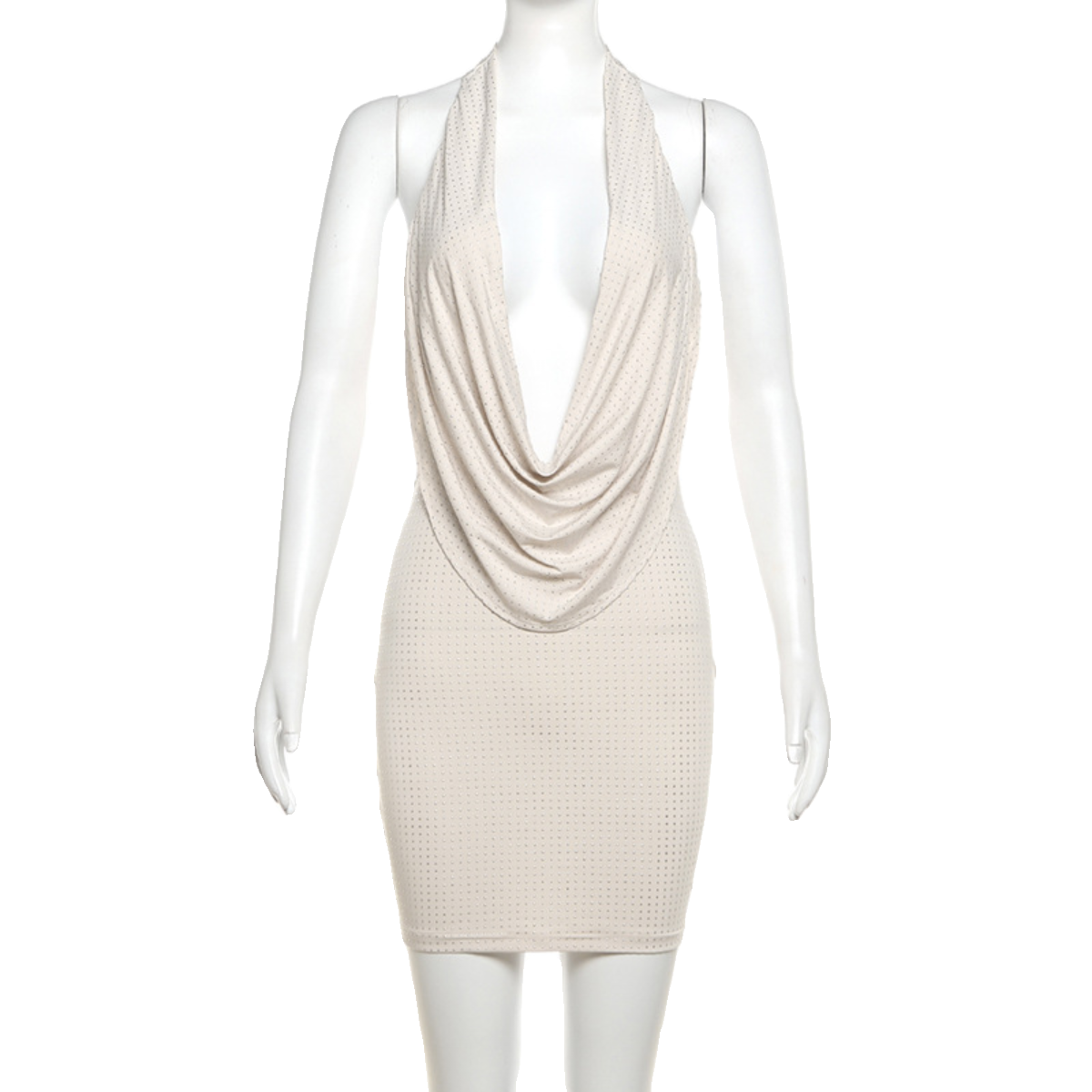 Kishai | Women’s Spring Halter Backless Bodycon Dress with Low-Cut Front and Hip-Covering Design