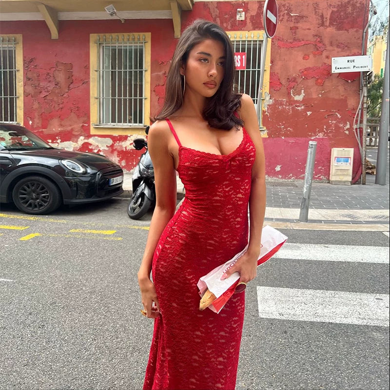 Kishai | Women’s Deep V Halter Maxi Dress with Backless Design and Slim Hip-Fitting Silhouette