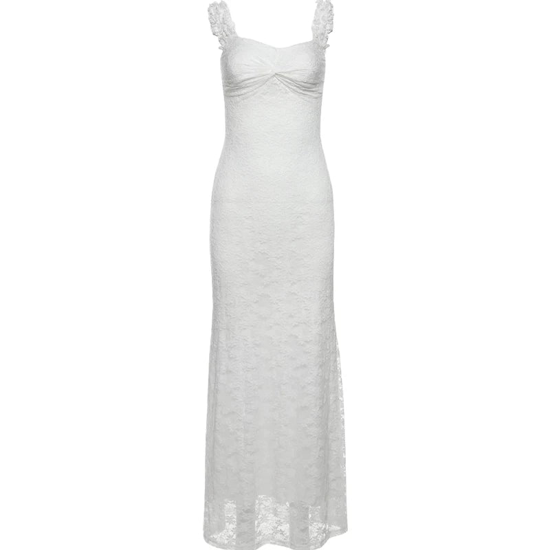 Kishai | Women’s One-Shoulder Lace Maxi Dress with Slim Hip-Covering Silhouette