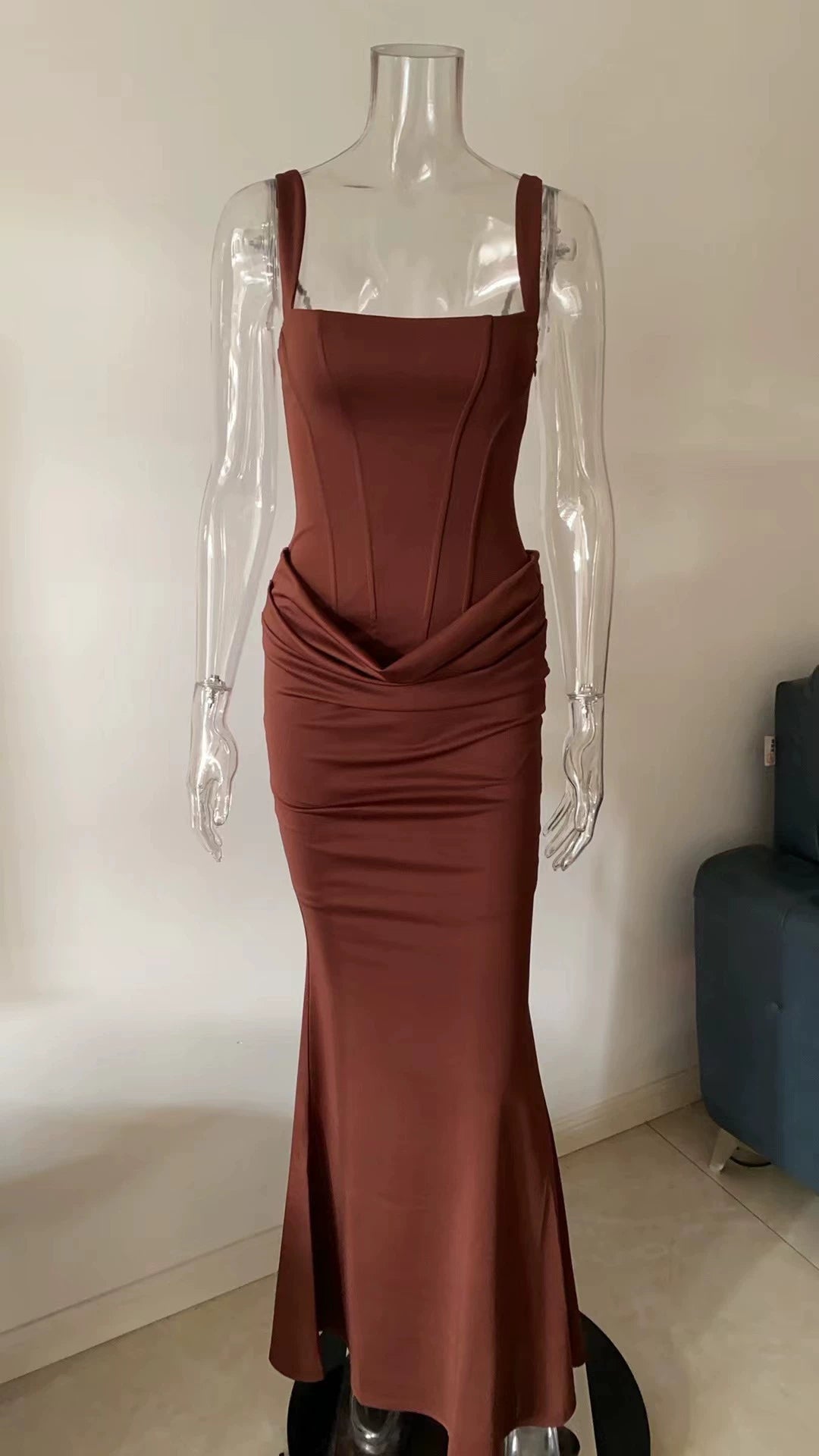 Kishai | Women’s Sleeveless Backless Strap Dress with Slim-Fit and Waistless Design