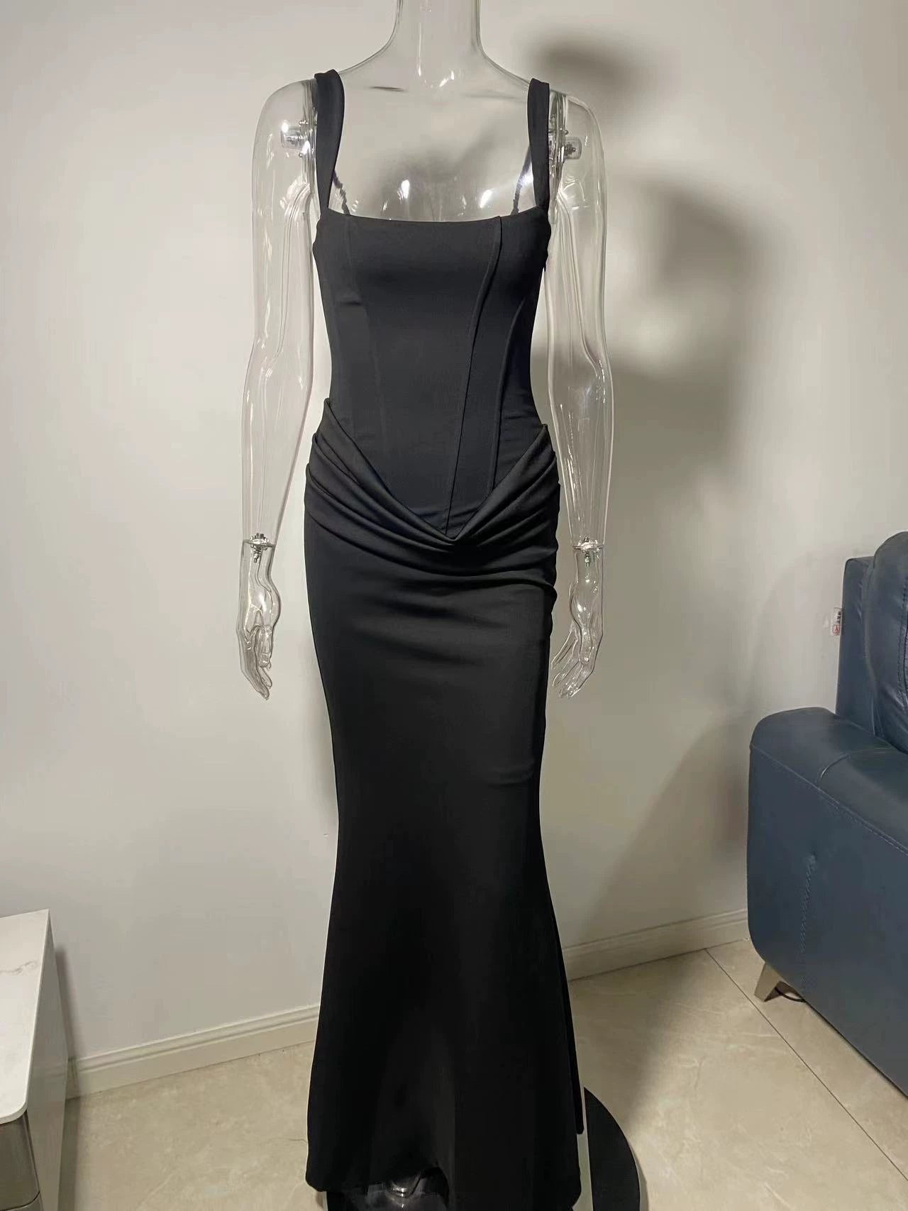 Kishai | Women’s Sleeveless Backless Strap Dress with Slim-Fit and Waistless Design