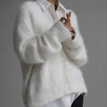 Kishai | Women’s V-Neck Loose Knitted Cardigan Sweater for Everyday Wear