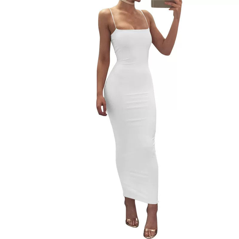Kishai | Women’s Summer Suspender Maxi Dress with Backless Slim-Fit Silhouette